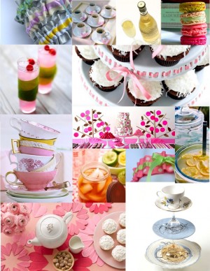 modern tea party inspiration board