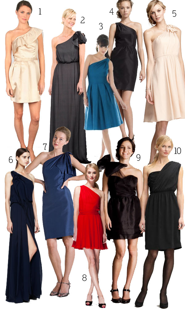 Top 10: 1 shoulder bridesmaid dresses