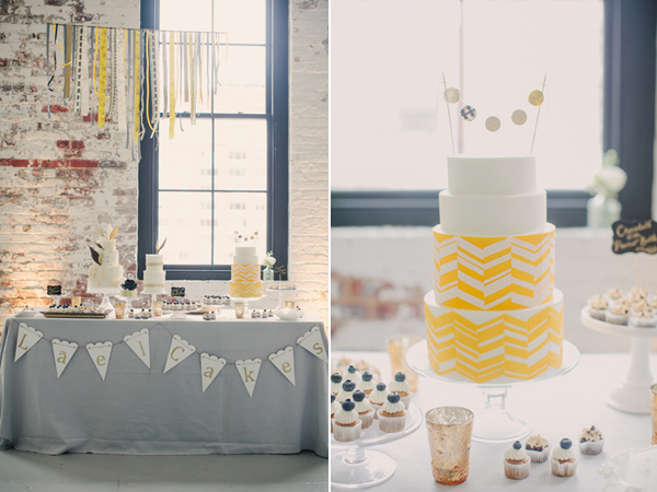 yellow and white wedding cake from lael