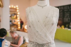 silver embroidered wedding dress