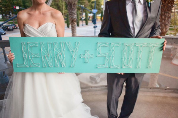 string art wedding sign