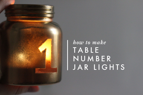 DIY: Table number jar lights