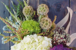 closeup of bridal bouquet