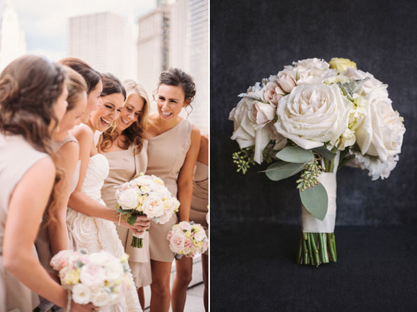 bridesmaids and bouquet