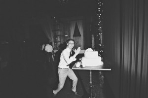 karate chopping the cake