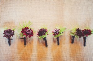 red and green boutonnieres