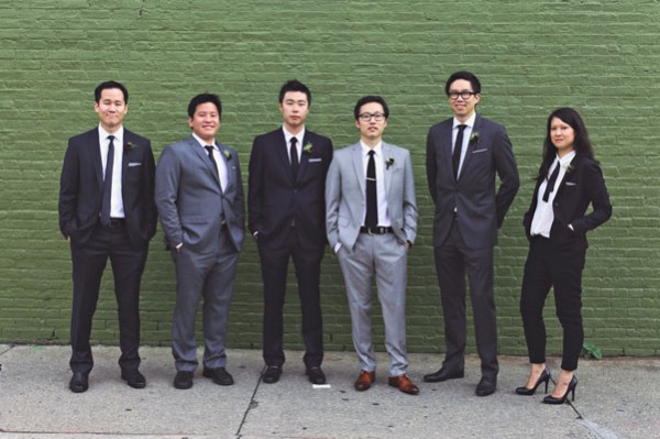 groomsmen in grey