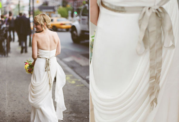 drapey wedding dress