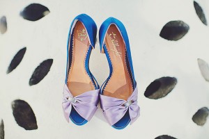 blue bow shoes