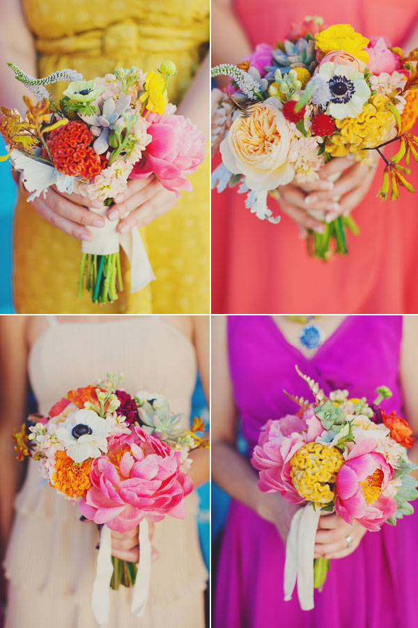 bright and colorful bouquets