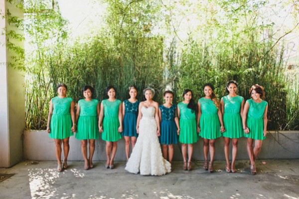 green bridesmaids dresses