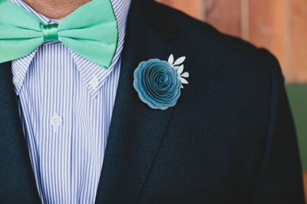 blue boutonniere