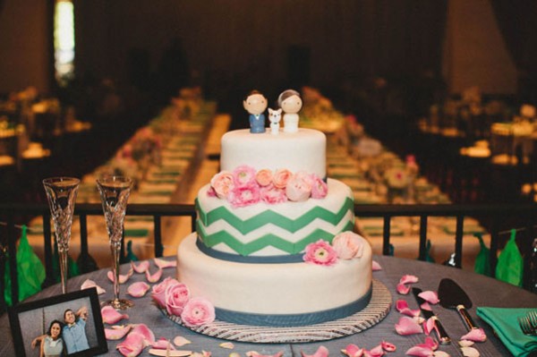 chevron wedding cake