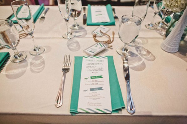 green & white menus