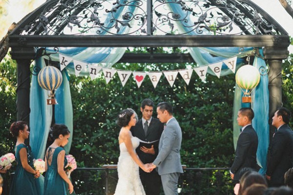 ceremony under bunting