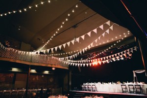 white bunting across reception