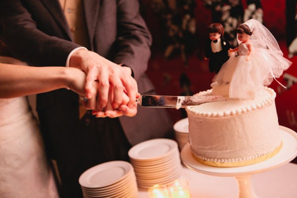 cutting the cake