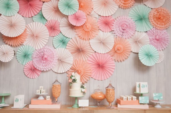 floral pinwheels and pastel decor from minted