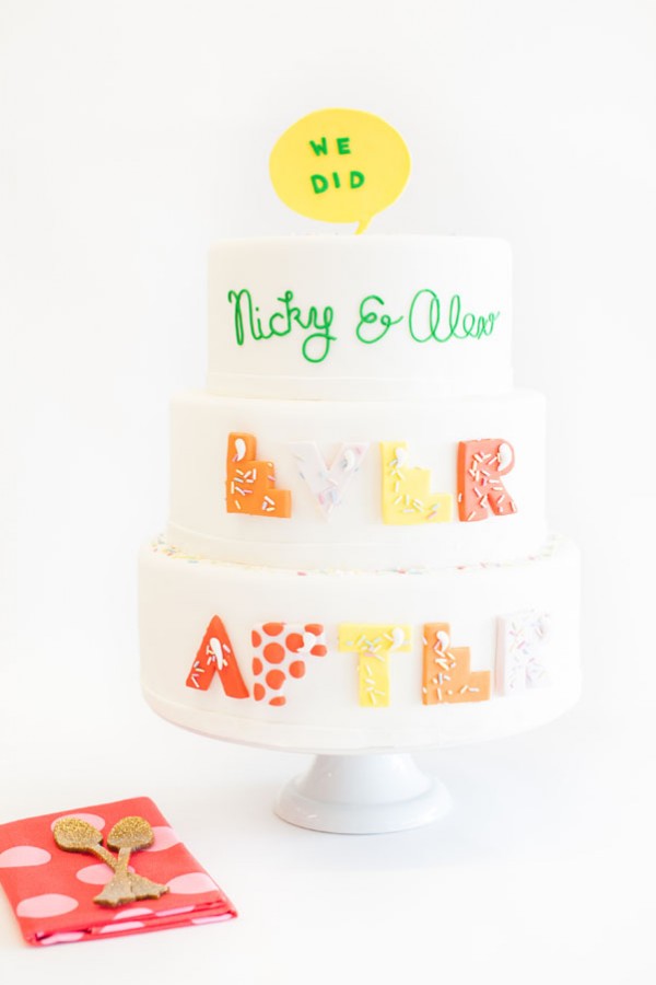 modern colorful wedding cake
