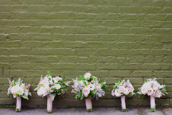 pink and green bouquets