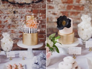gilded wedding cakes
