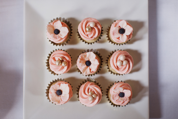 pink floral cupcakes