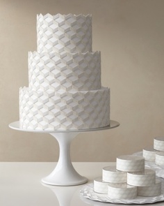 white geometric cake