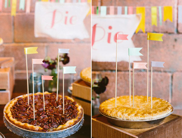 wedding pies with flag toppers