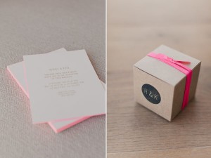 pink neon invitations & favors
