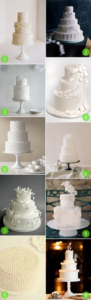 top 10: white wedding cakes