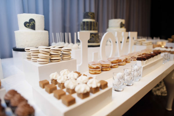 white dessert table