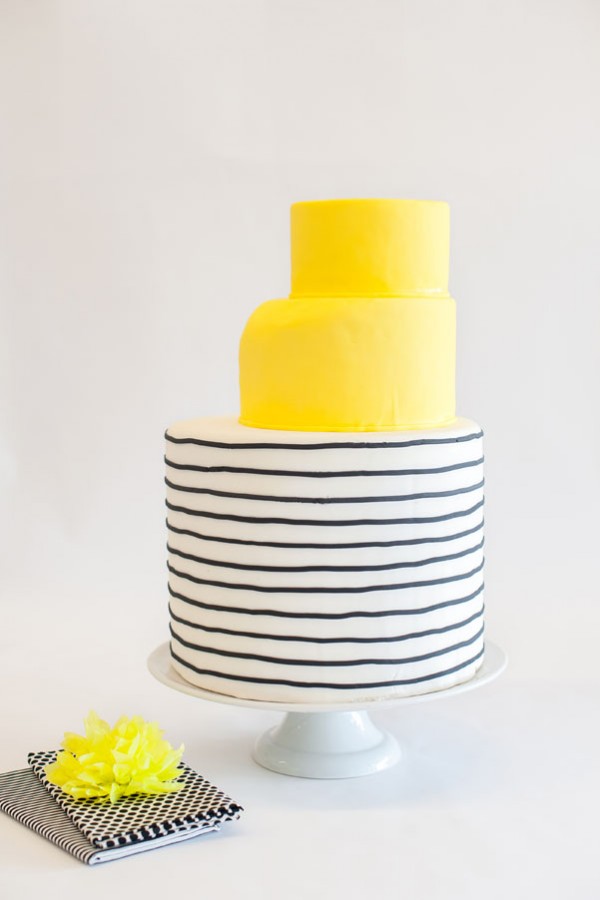 yellow stripe cake