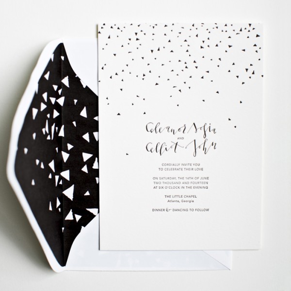 modern black & white wedding invitation