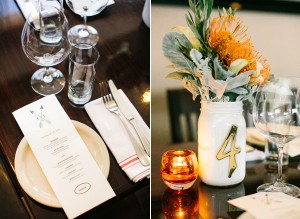 gold and white centerpiece