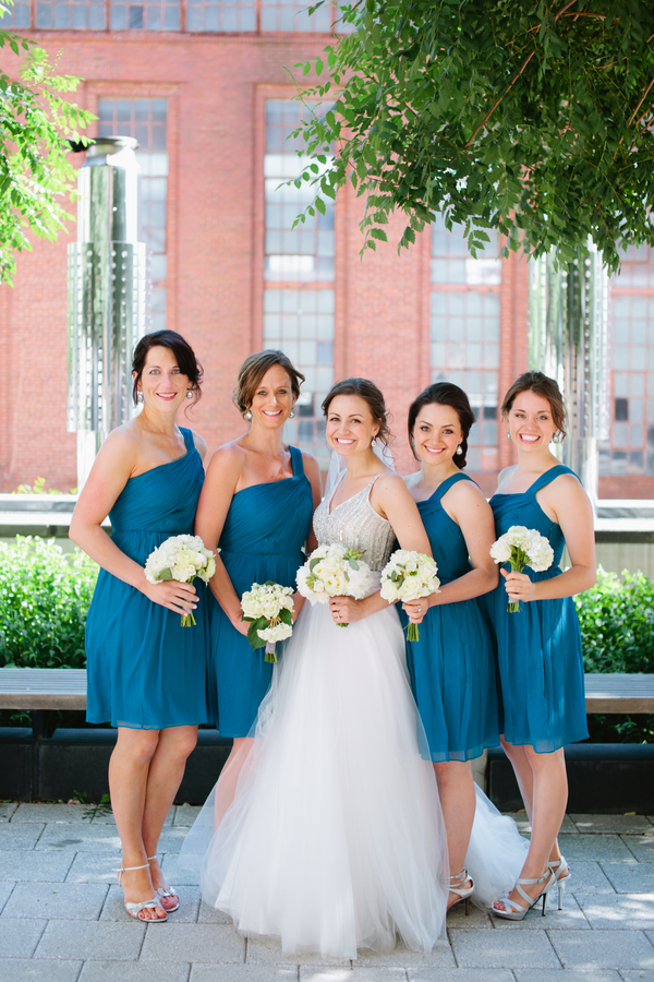 teal bridesmaids dresses