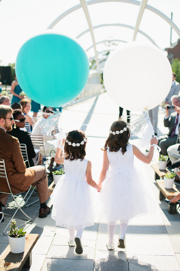flower girls with balloons