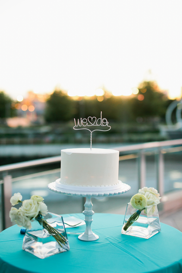 simple white wedding cake