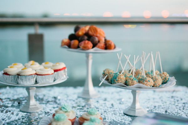 blue dessert table