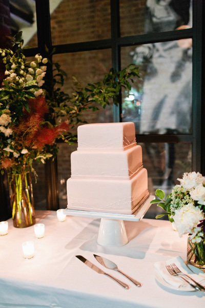 modern white wedding cake