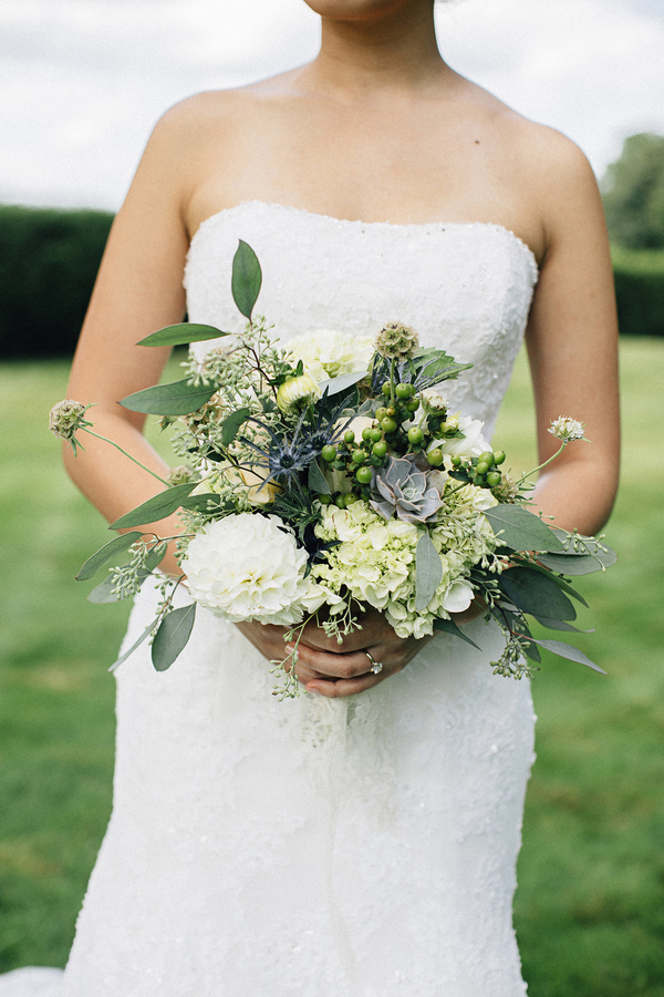 green and white bouquet