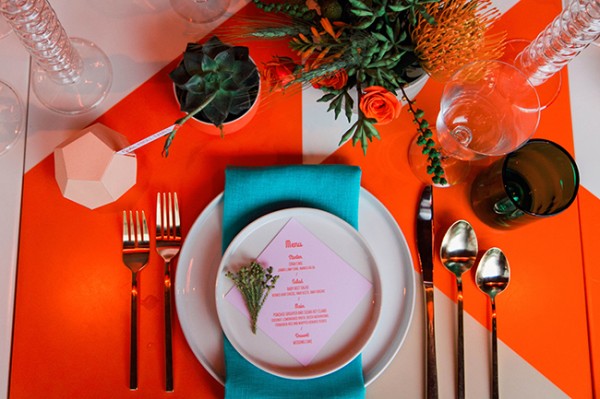 geometric table setting