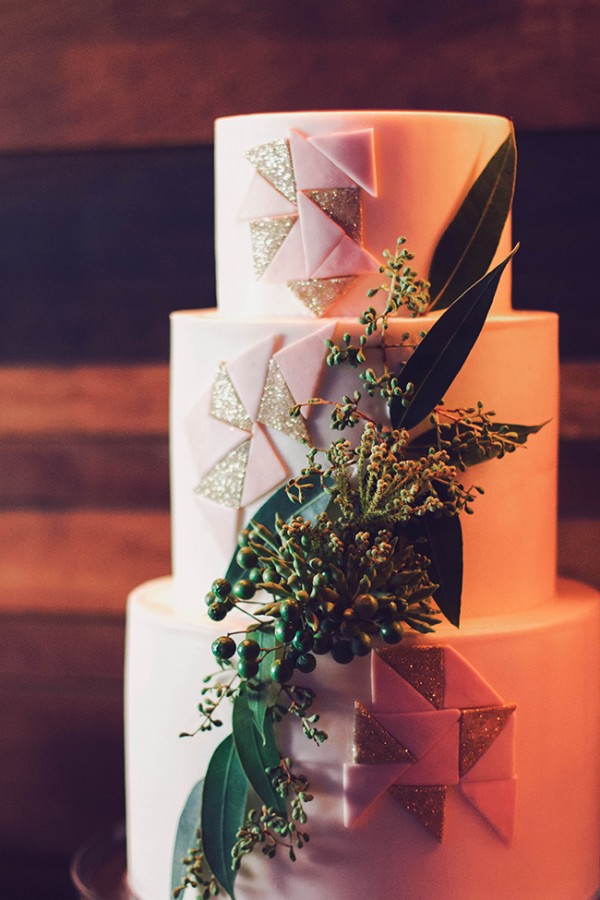 geometric wedding cake