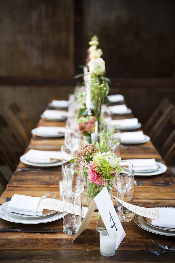 pink and green centerpieces
