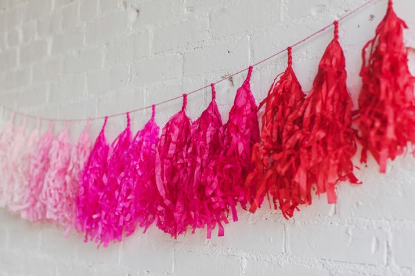 pink ombre tassel garland