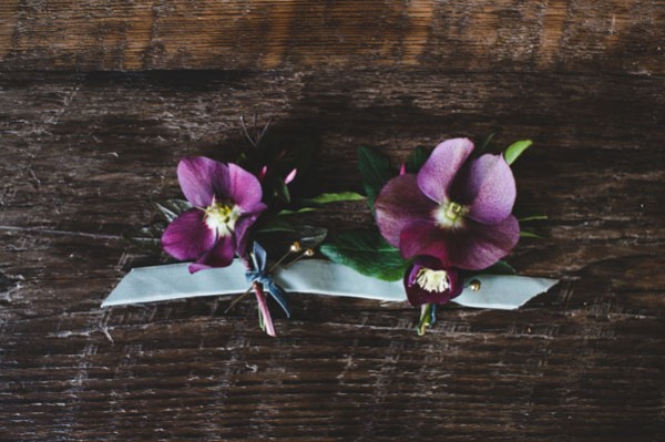 purple boutonnieres