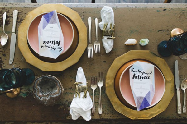 jewel toned place settings