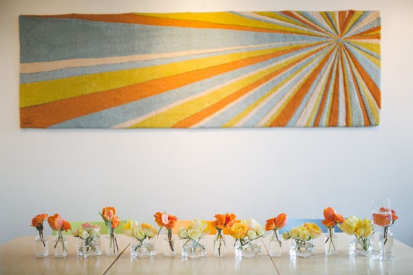 modern orange centerpieces