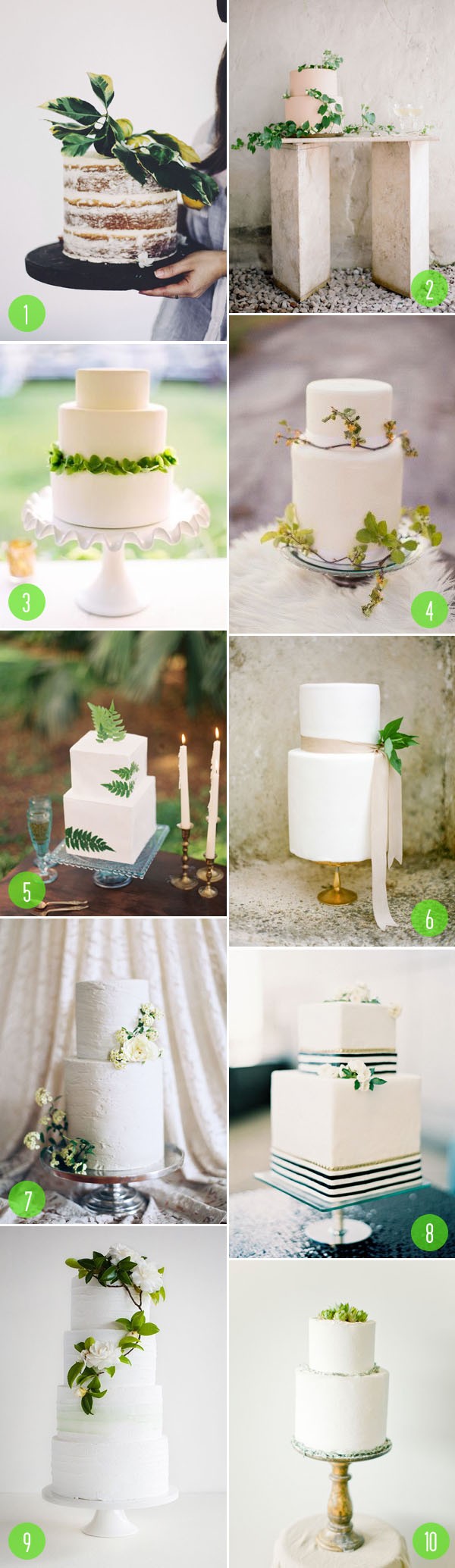 top 10: cakes with greenery