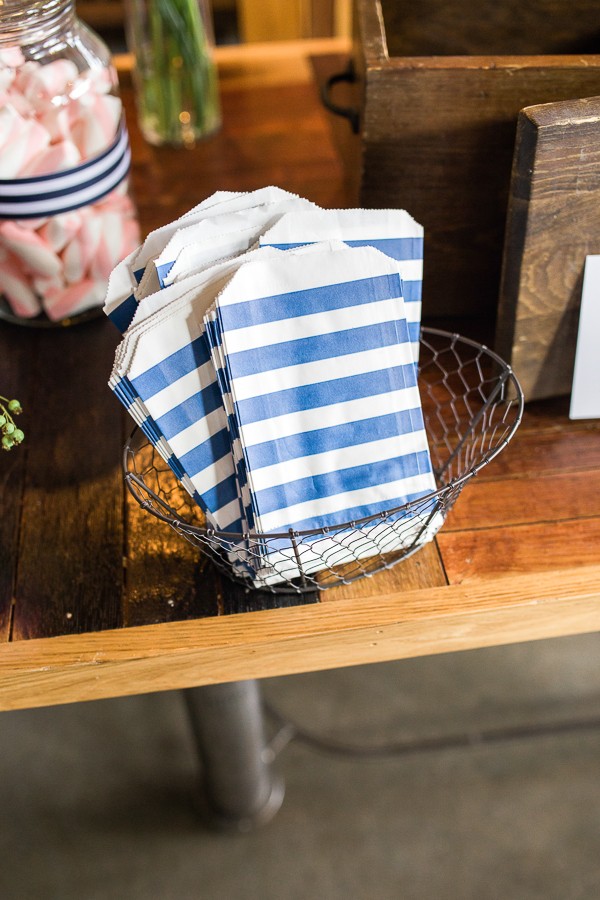 striped favor bags