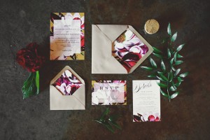french floral invitation suite